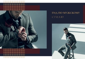 Fashion Ad with Man Wearing Suit in Blue