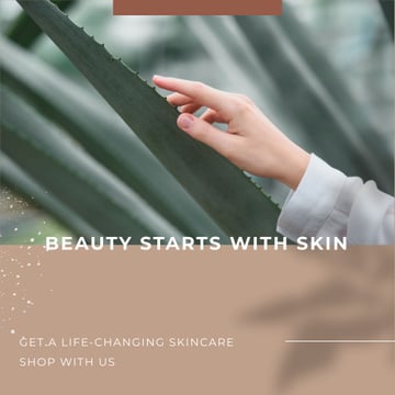 Scincare products Offer with Woman touching tender Flower