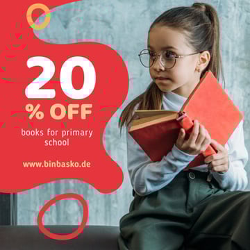 Books Offer Girl Reading in Red