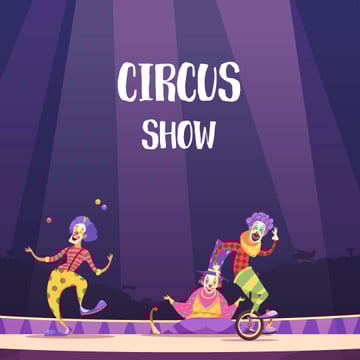 Clowns on circus arena