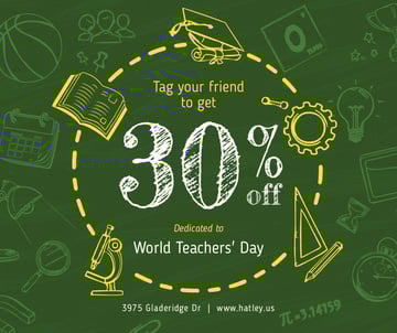 World Teachers' Day Sale Education Icons Frame