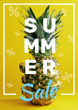 Summer Sale Tropical Pineapple in Yellow