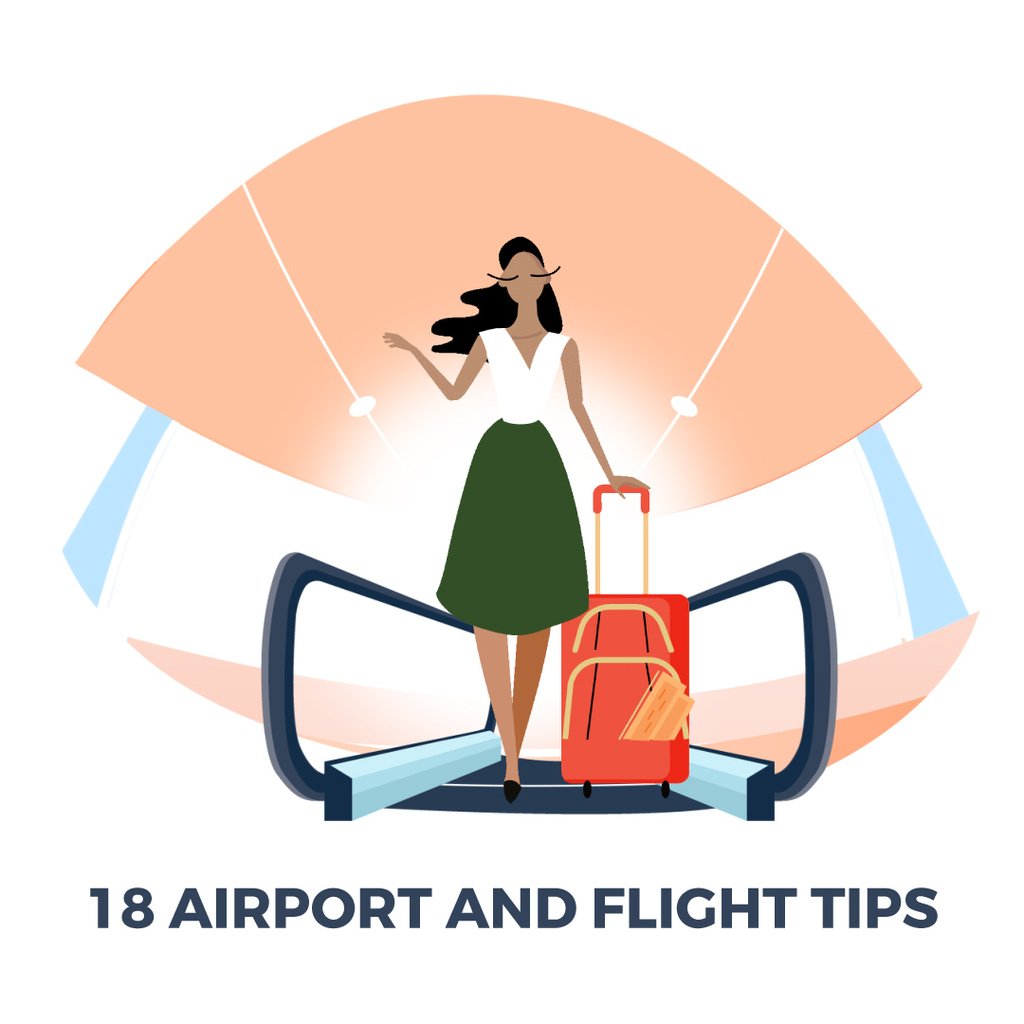 Girl with luggage walking in airport hall — Create a Design Girl with luggage walking in airport hall — Create a Design
