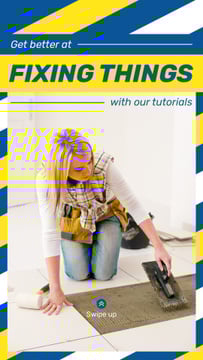 Woman Fixing Tiles