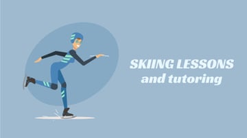 Woman Speed Skating in Blue