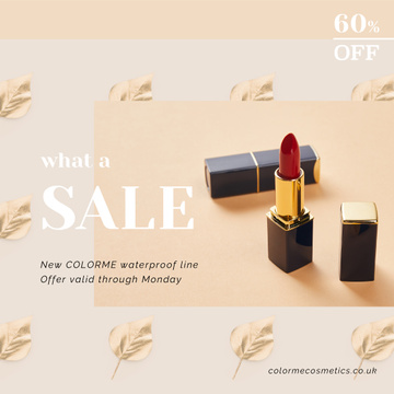 Sale Offer with Red Lipstick