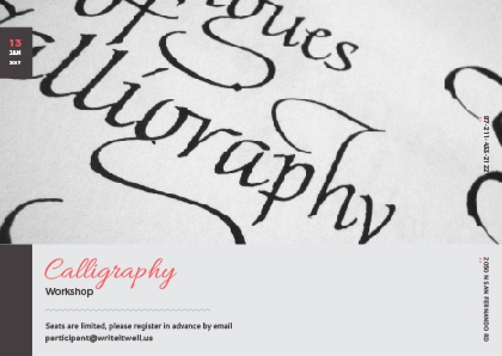 Calligraphy Workshop Announcement with Decorative Letters — ein Design erstellen Calligraphy Workshop Announcement with Decorative Letters — ein Design erstellen