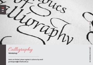 Calligraphy Workshop Announcement with Decorative Letters