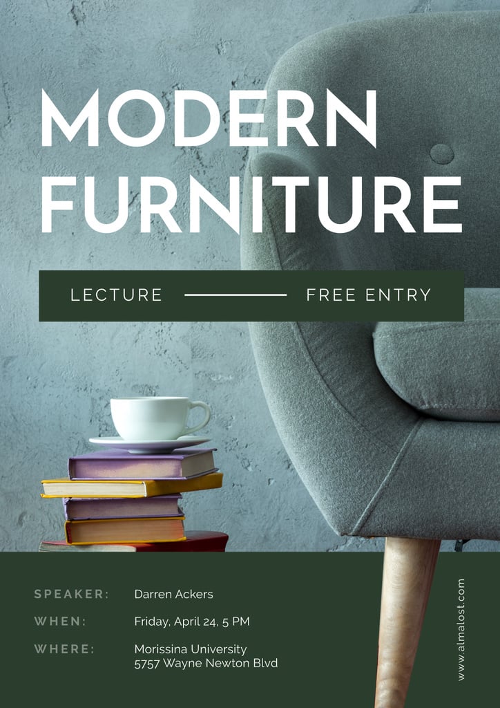 Modern Furniture Offer with stack of Books and Coffee — ein Design erstellen Modern Furniture Offer with stack of Books and Coffee — ein Design erstellen