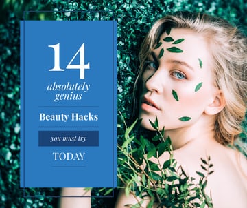 Beauty Hacks with Woman in Green Leaves