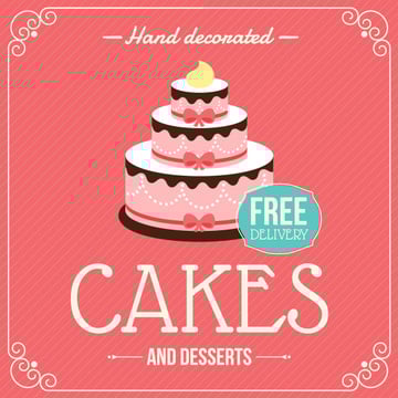Layered pink Cake for Bakery ad