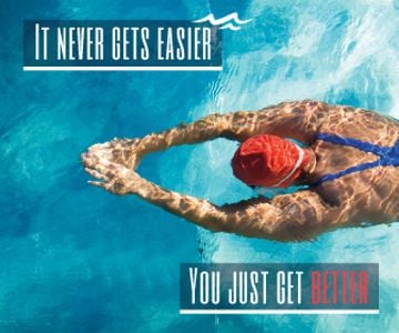 Inspirational quote poster with swimmer