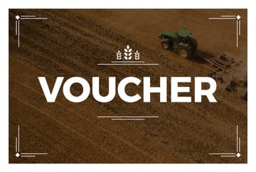 Voucher card with Tractor on field