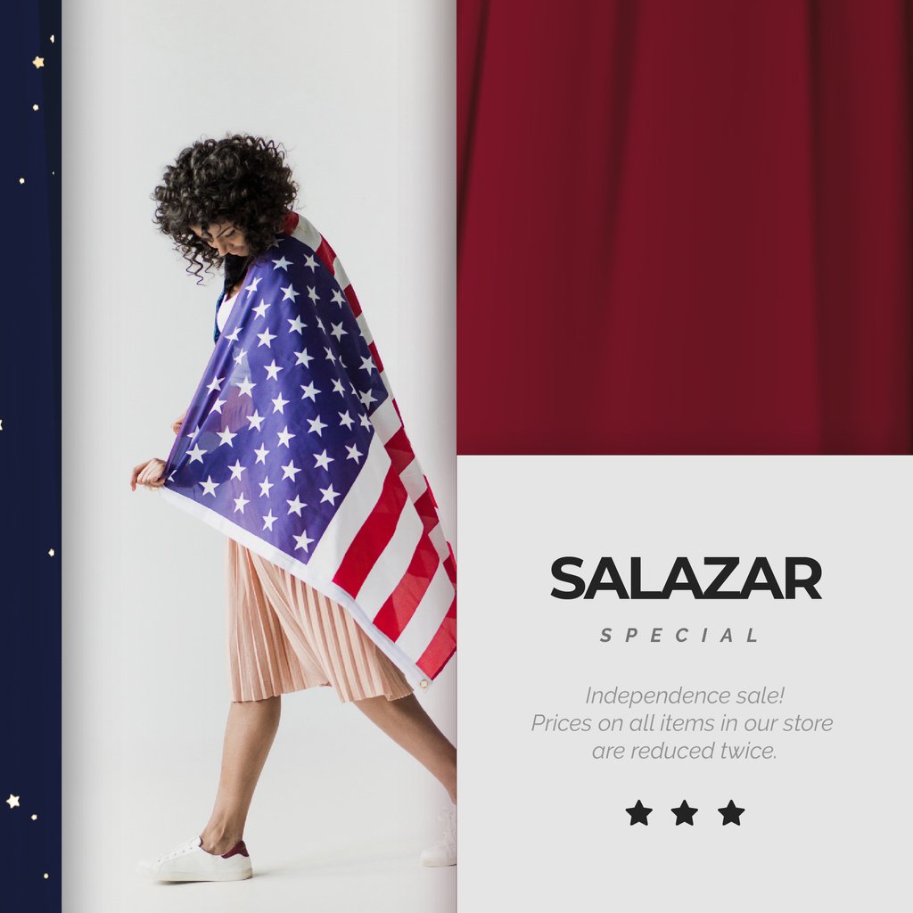 Independence Day Celebration Girl in USA Flag | Square Video Template — Create a Design Independence Day Celebration Girl in USA Flag | Square Video Template — Create a Design
