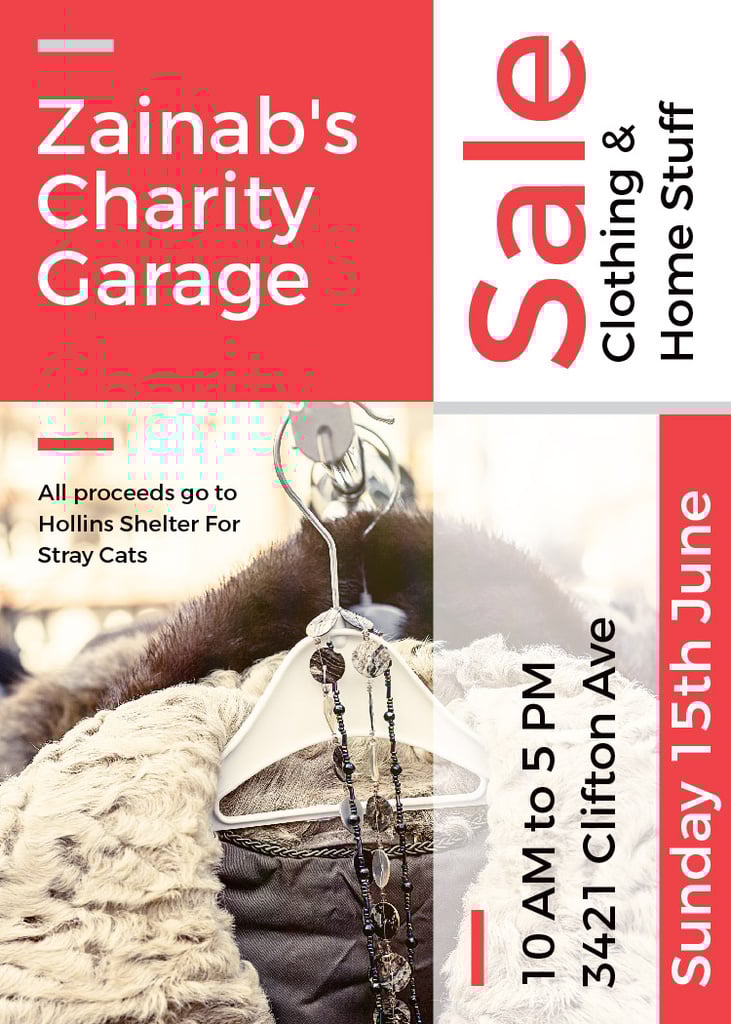 Charity Sale Announcement Clothes on Hangers — ein Design erstellen Charity Sale Announcement Clothes on Hangers — ein Design erstellen