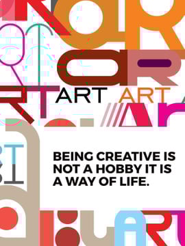 Creativity Quote on colorful Letters