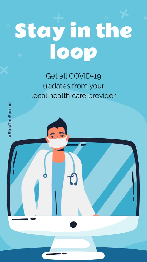 #StopTheSpread Coronavirus awareness with Doctor's advice — Crear un diseño #StopTheSpread Coronavirus awareness with Doctor's advice — Crear un diseño
