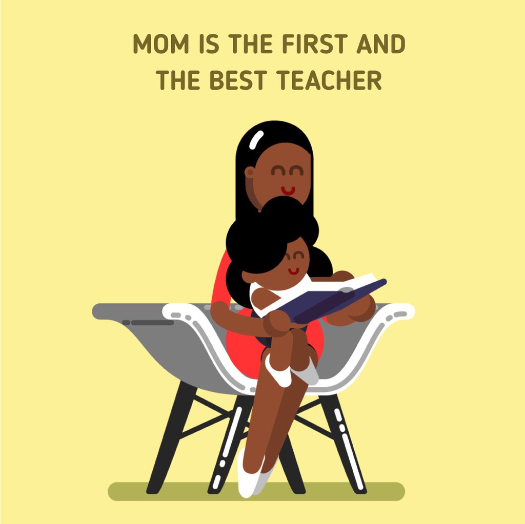 Mother and child reading book — Créer un visuel Mother and child reading book — Créer un visuel