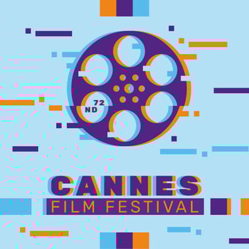 Cannes Film Festival Announcement with Glitch Effect