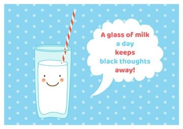 Cute Glass of Milk character
