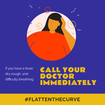 #FlattenTheCurve Coronavirus symptoms with Ill Woman