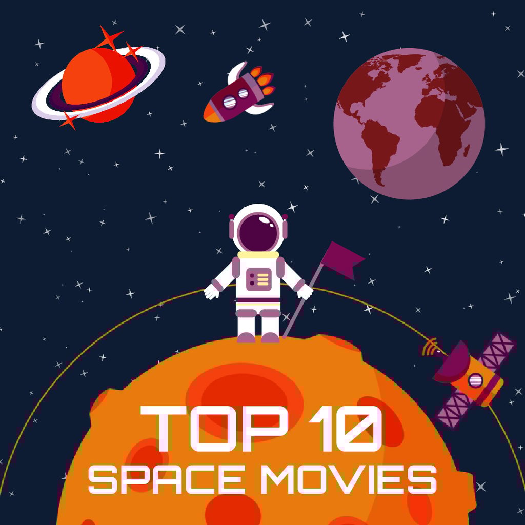 Space Movies Guide with Astronaut in Space — Crear un diseño Space Movies Guide with Astronaut in Space — Crear un diseño