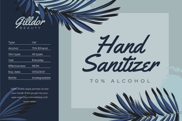 Hand Sanitizer ad on palm leaves