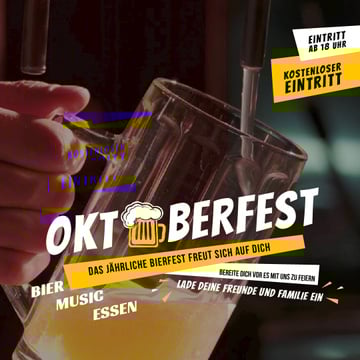 Oktoberfest Offer Pouring Beer in Glass Mug