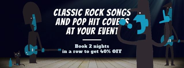 Modèle de visuel Rock Concert Invitation with Band on Stage - Facebook Video cover
