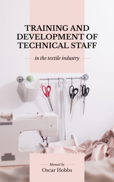 Textile Industry Sewing Studio Interior Book Cover Modelo de Design