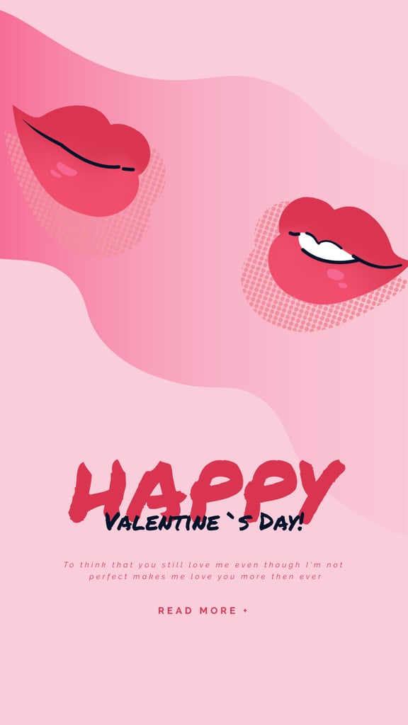 Valentine's Day Greeting Kissing Red Lips | Vertical Video Template — Create a Design Valentine's Day Greeting Kissing Red Lips | Vertical Video Template — Create a Design