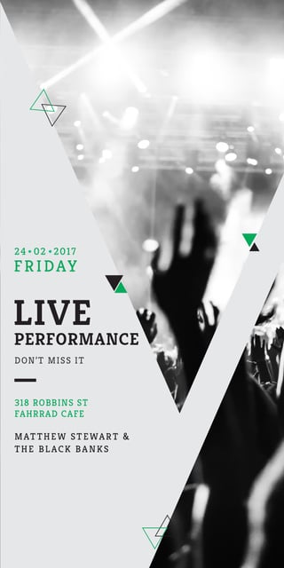 Live Performance Announcement with audience Graphic Modelo de Design