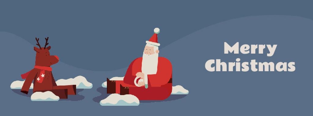 Santa playing snowballs with deer — Crea un design Santa playing snowballs with deer — Crea un design