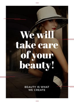 Beauty Services Ad with Fashionable Woman