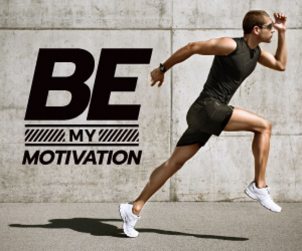 running young man and motivational quote — Crear un diseño running young man and motivational quote — Crear un diseño