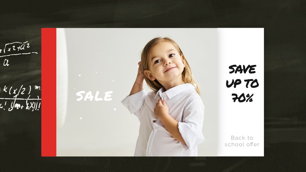 Back to School Sale Smiling Girl in Shirt | Full HD Video Template — Create a Design Back to School Sale Smiling Girl in Shirt | Full HD Video Template — Create a Design