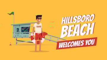 Summer Beach Guard Waving on Orange