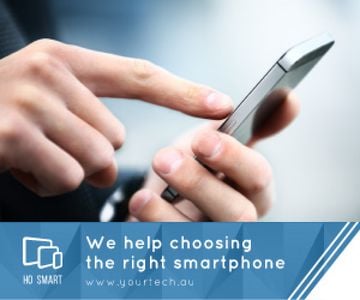 Smartphone Review Man Scrolling Phone | Medium Rectangle Template