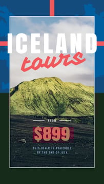Iceland Tours Offer with Scenic Mountains Landscape