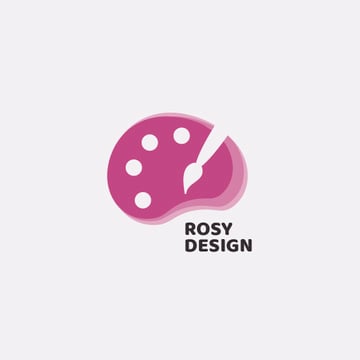 Design Studio Ad Paint Brush and Palette in Pink | Logo Template