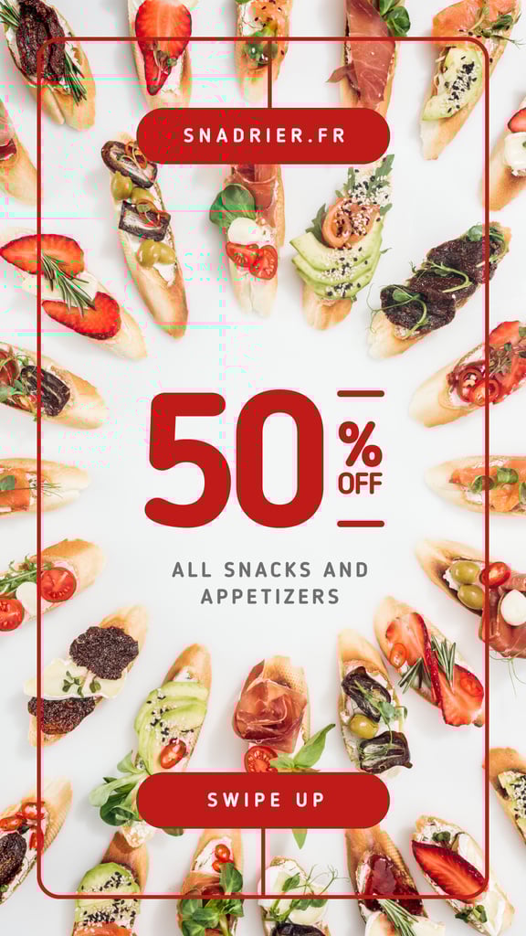 Snacks Menu Offer Assorted Delicious Bruschetta — Modelo de projeto Snacks Menu Offer Assorted Delicious Bruschetta — Modelo de projeto