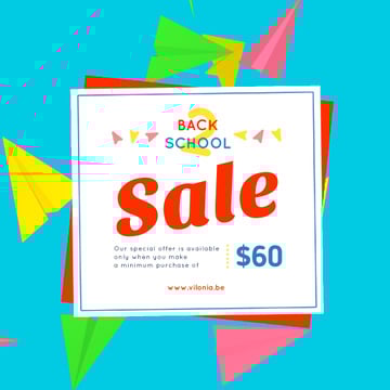 Back to School Sale with Flying Paper Planes