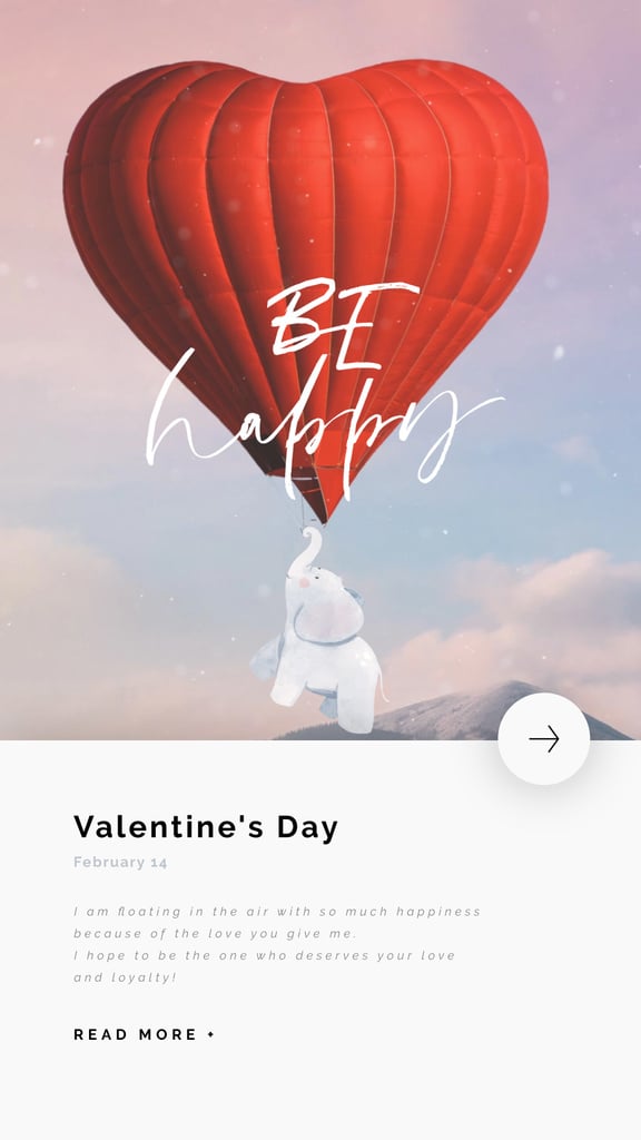 Elephant Flying on Valentine's Day Balloon — ein Design erstellen Elephant Flying on Valentine's Day Balloon — ein Design erstellen