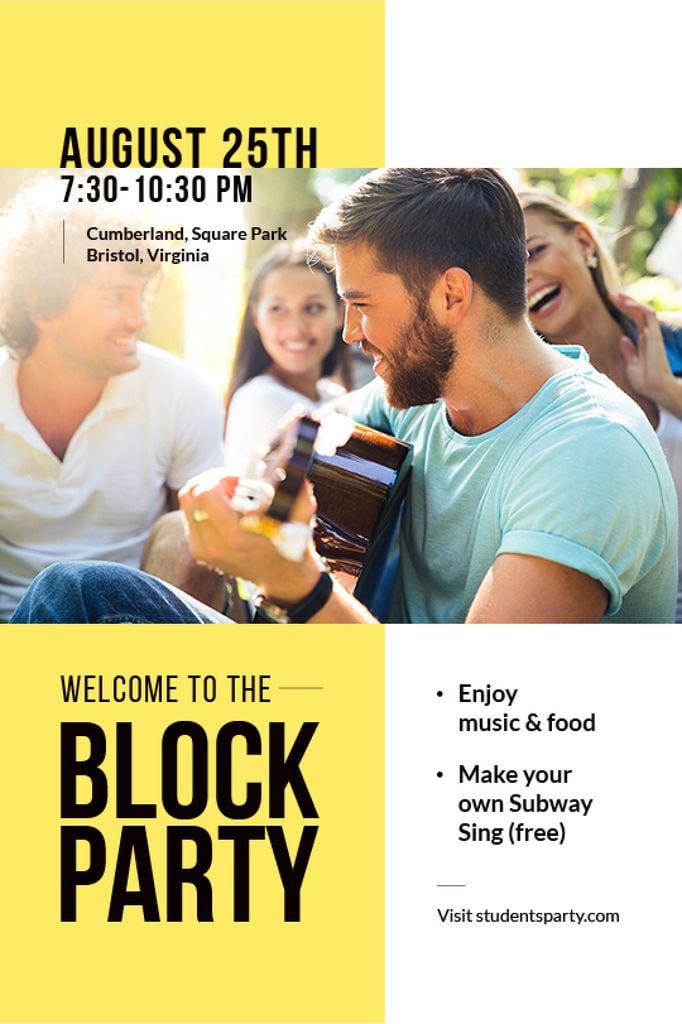 Friends at Block Party with Guitar — ein Design erstellen Friends at Block Party with Guitar — ein Design erstellen