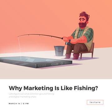 Man fishing in Smartphone