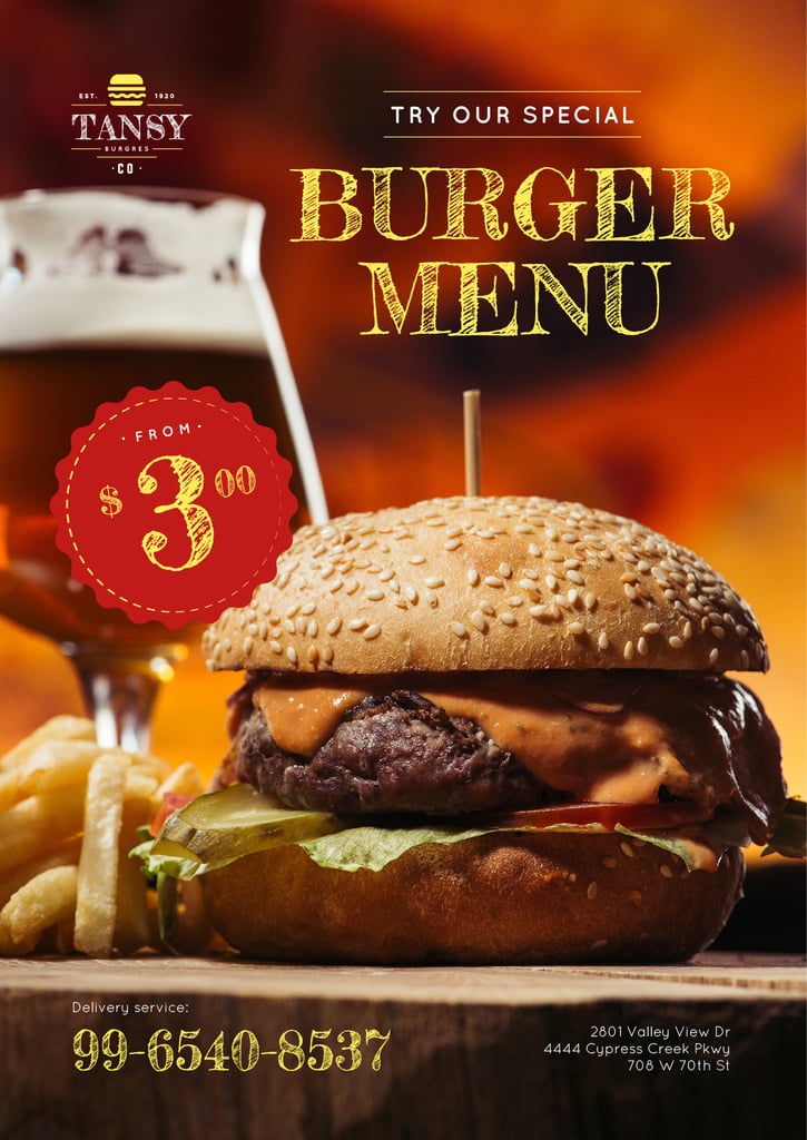 Fast Food Offer with Tasty Burger — ein Design erstellen Fast Food Offer with Tasty Burger — ein Design erstellen