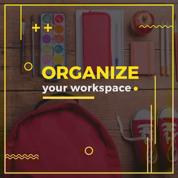 Organize your workspace poster for school child
