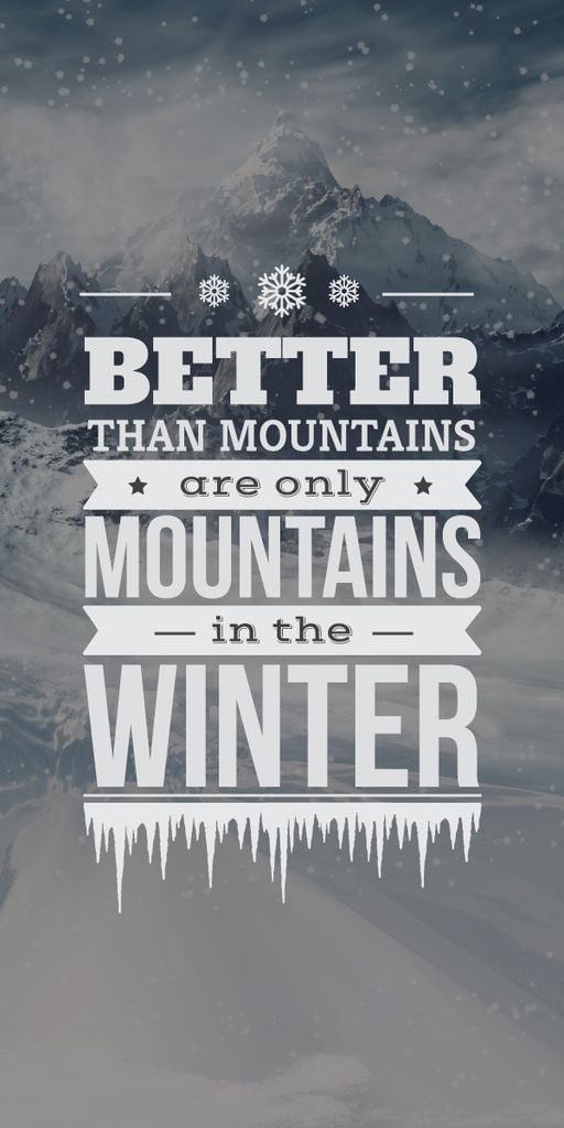 winter mountains poster with inspirational quote — Створити дизайн winter mountains poster with inspirational quote — Створити дизайн