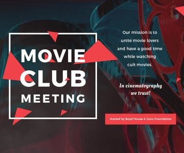 Movie Club Invitation with Vintage Film Projector