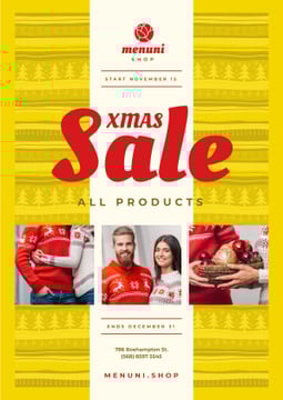 Xmas Sale Couple with Presents | Poster Template